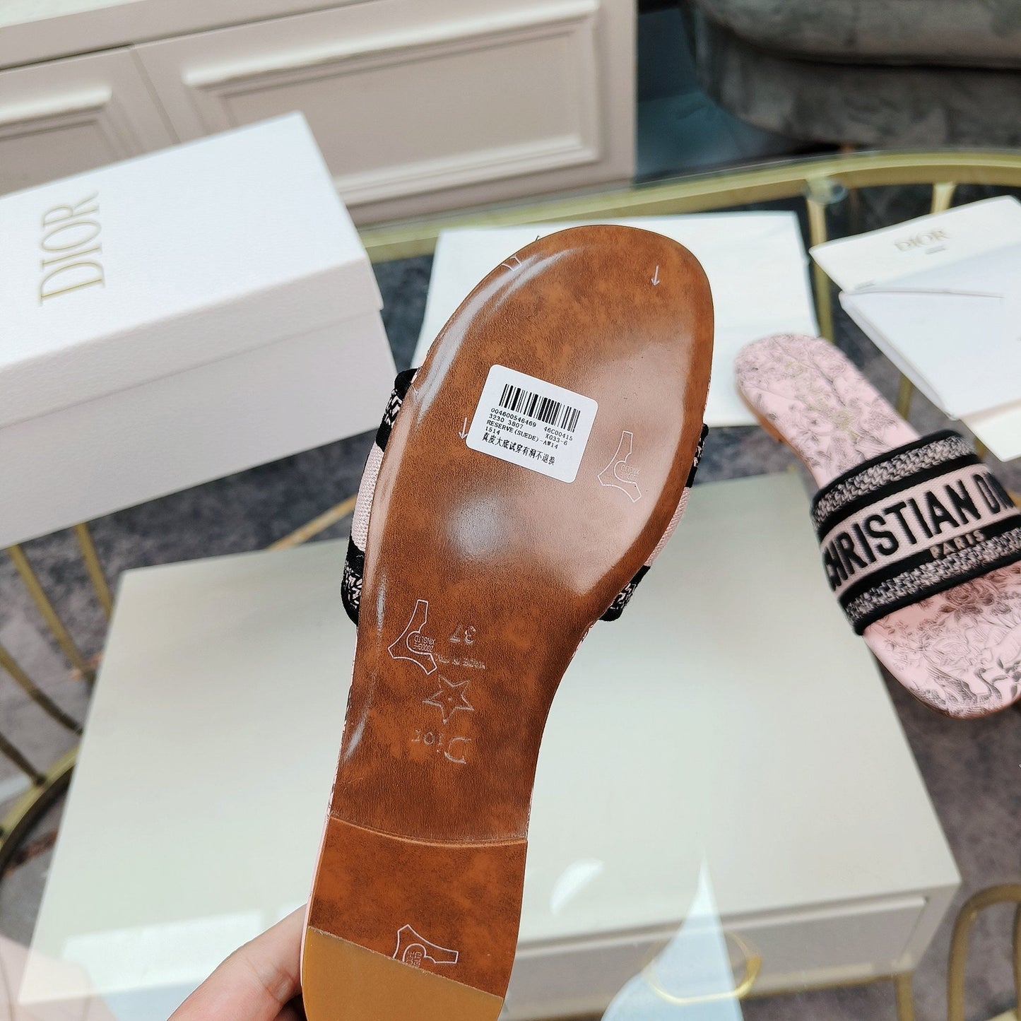 DIOR CD Mule Dway Slide 10mm Multi-motifs Style 12