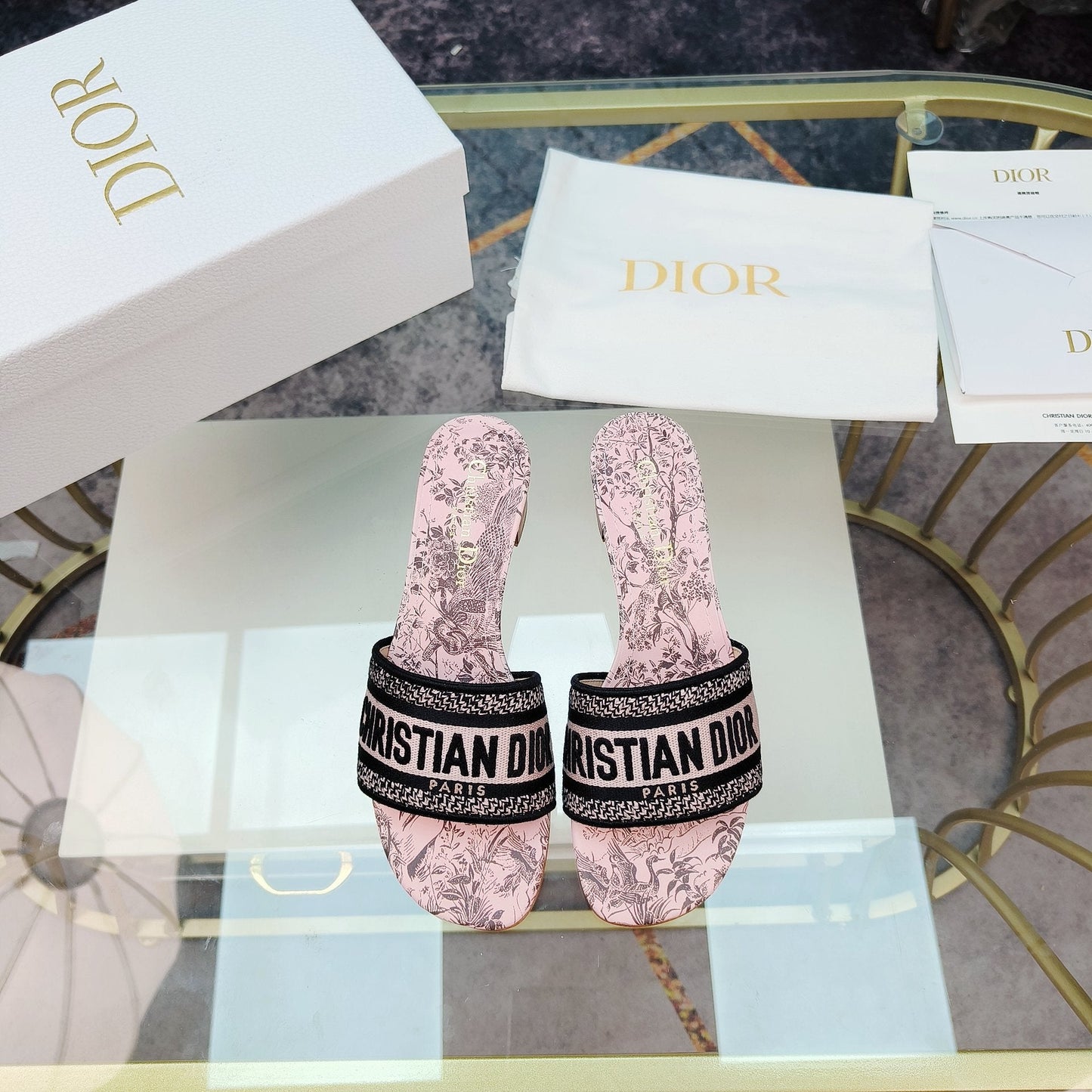 DIOR CD Mule Dway Heeled Slide 45mm Style 12
