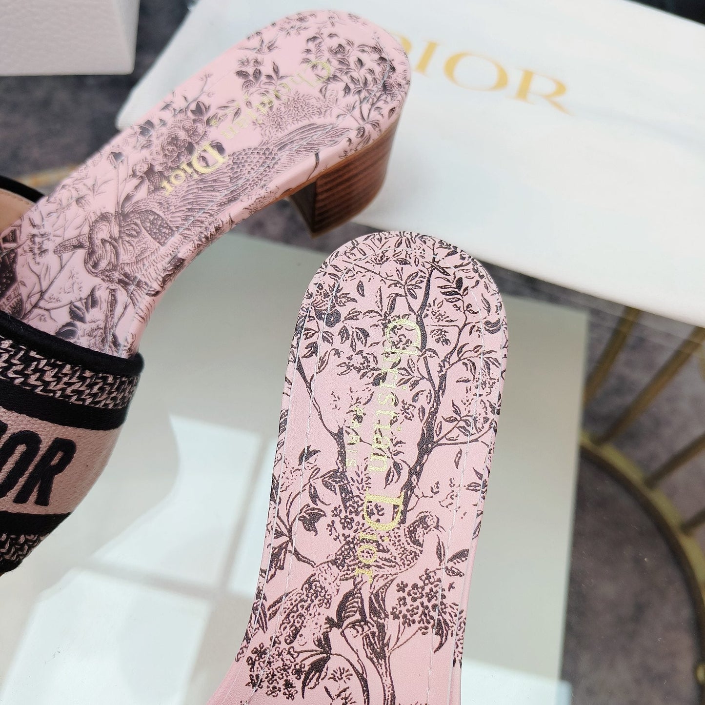 DIOR CD Mule Dway Heeled Slide 45mm Style 12