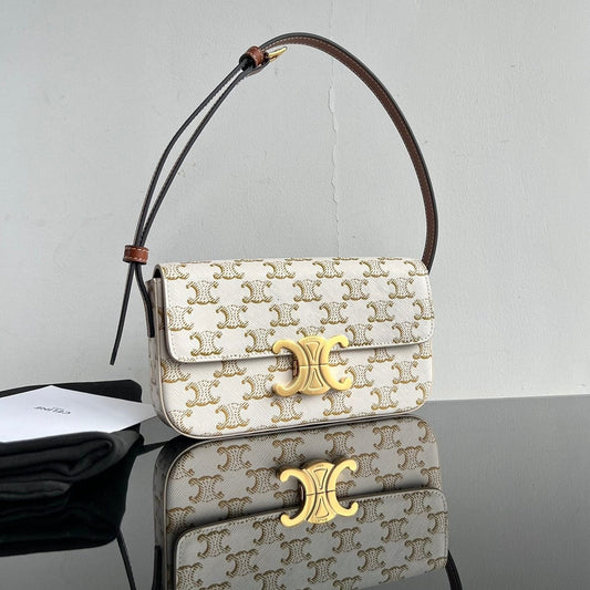 CELINE TRIOMPHE 20 WHITE PATTERN CALFSKIN
