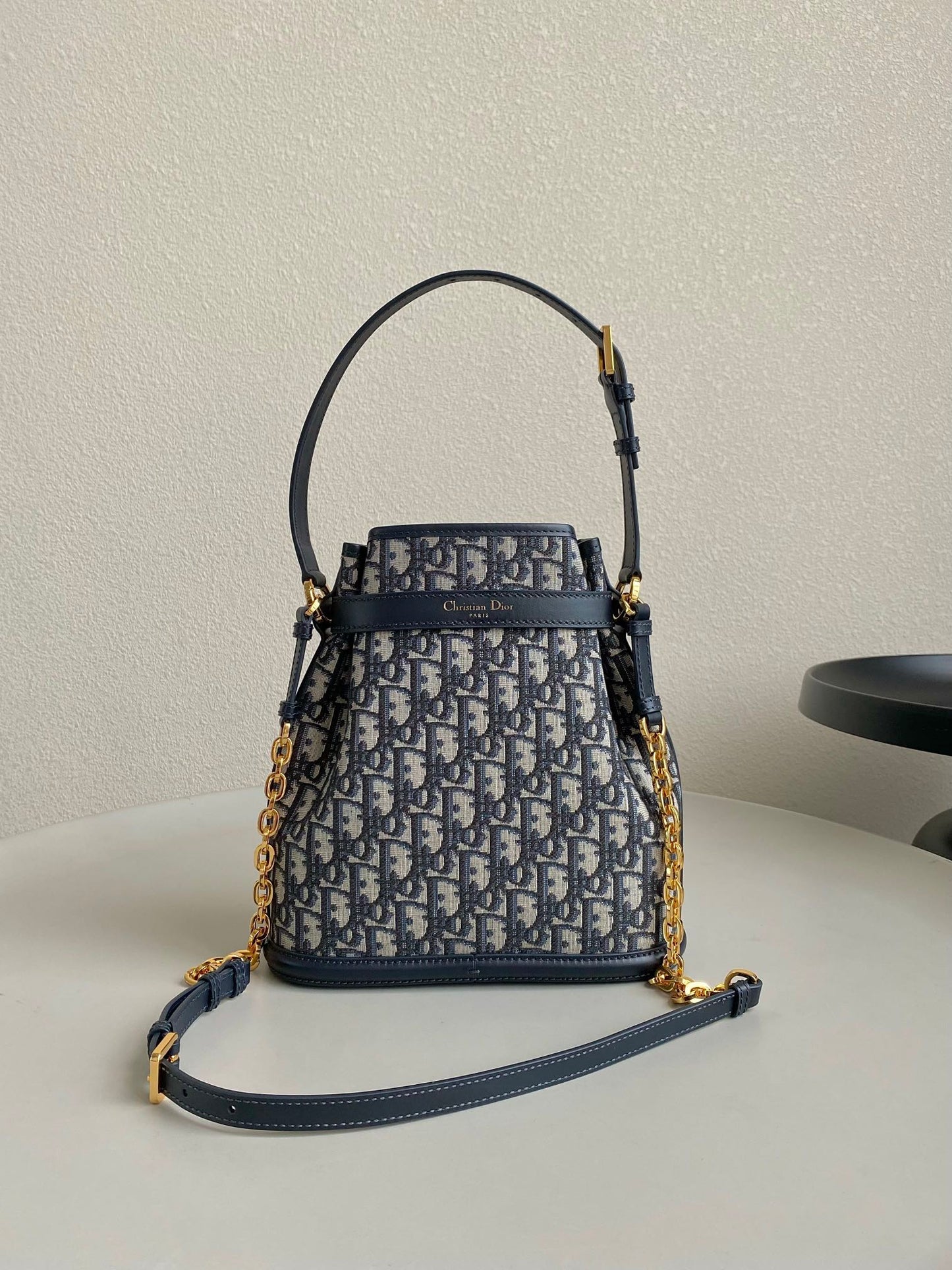 DIOR MEDIUM C'EST 24 IN BLUE CD-EMBOSSED OBLIQUE JACQUARD