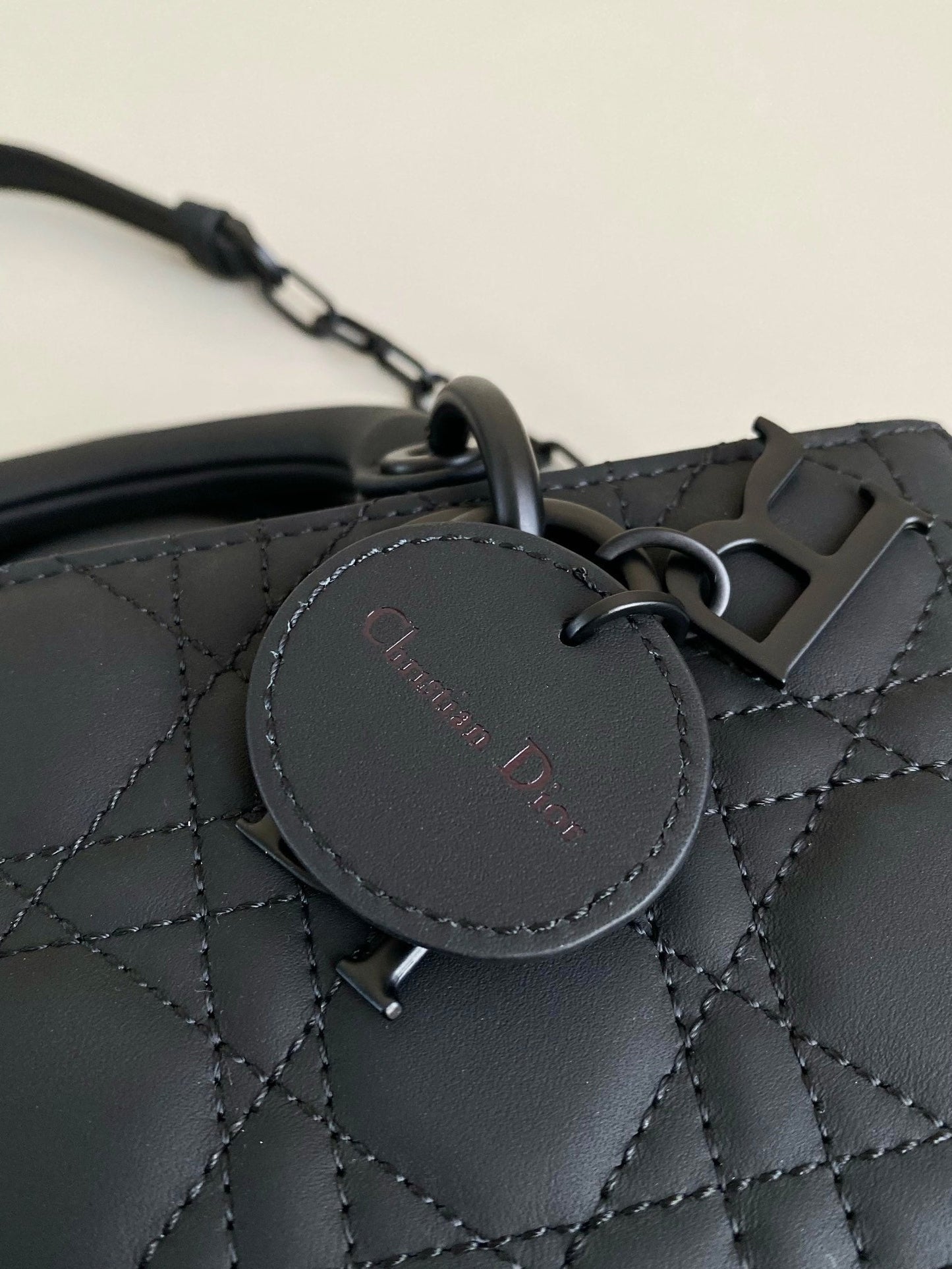 DIOR D-JOY BAG 22 IN BLACK LAMBSKIN