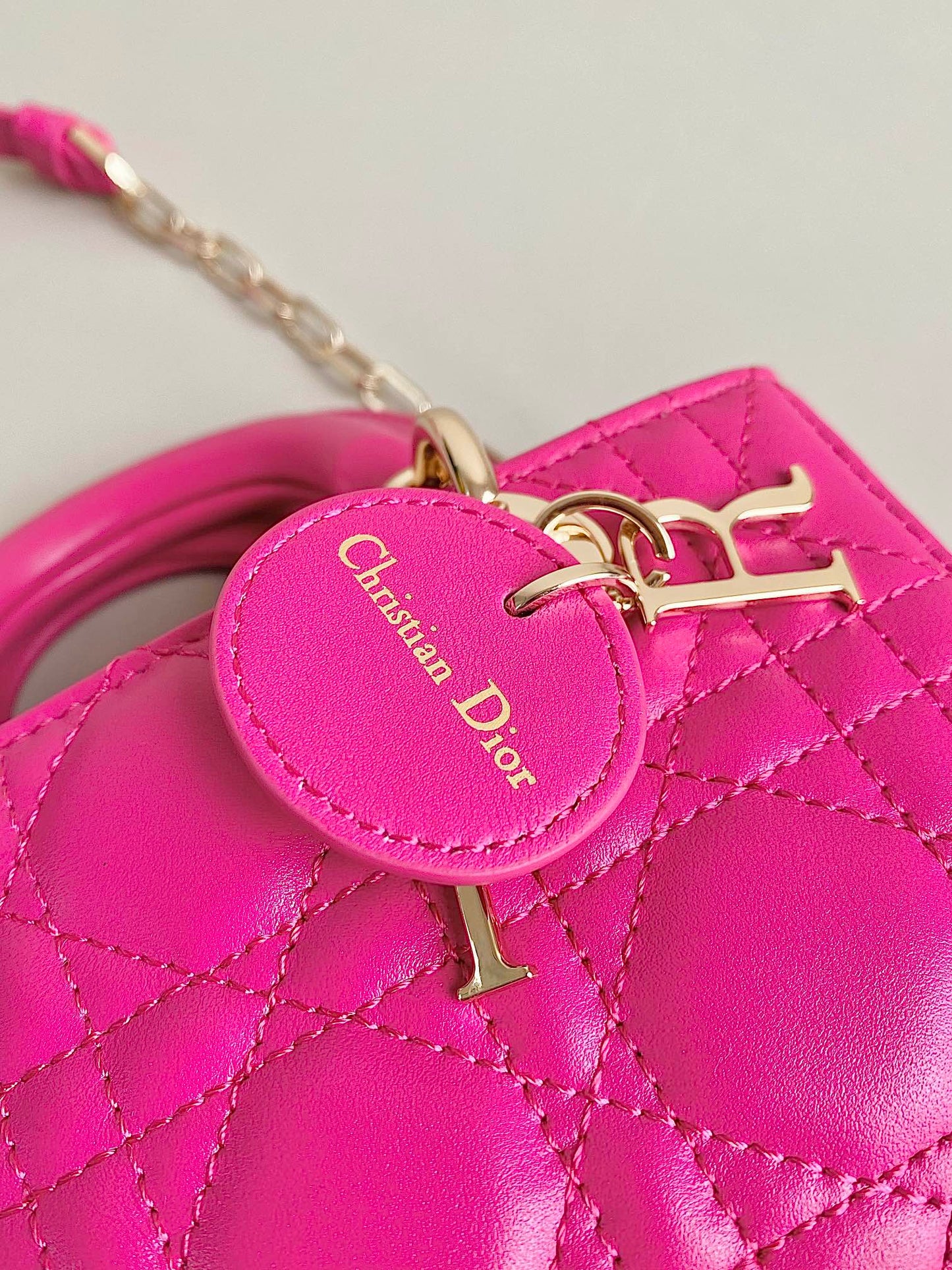 DIOR MINI D-JOY BAG 17 IN HOT PINK LAMBSKIN