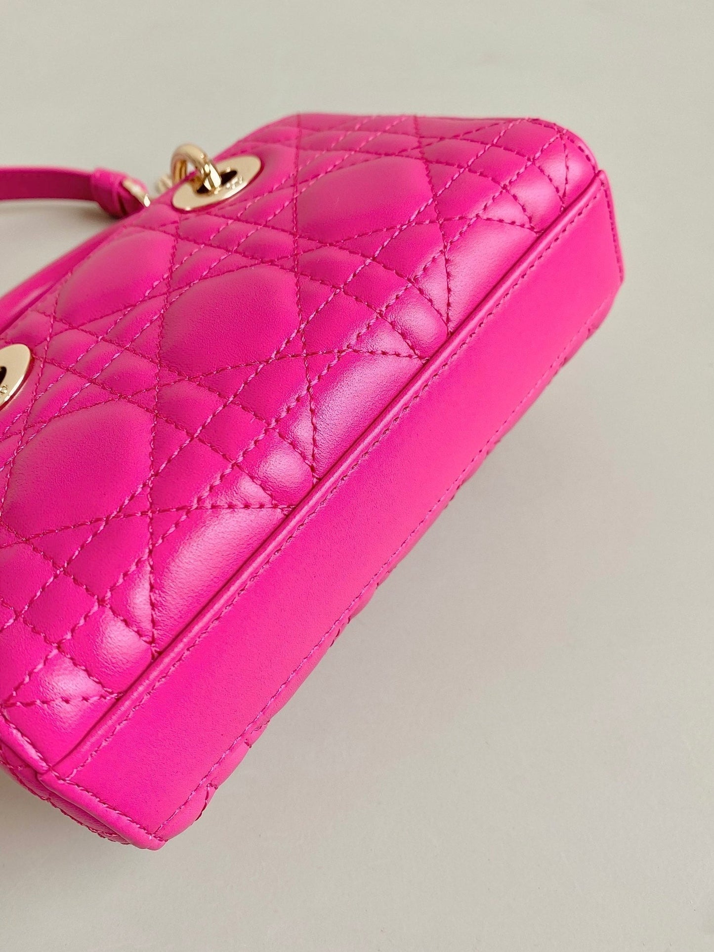 DIOR MINI D-JOY BAG 17 IN HOT PINK LAMBSKIN