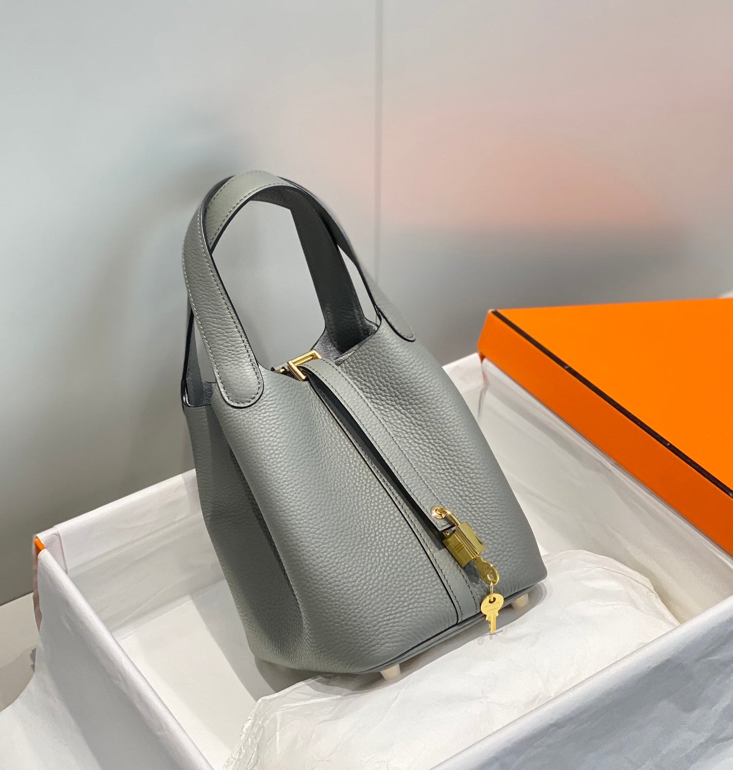 HERMES picotin lock 18 grey togo ghw