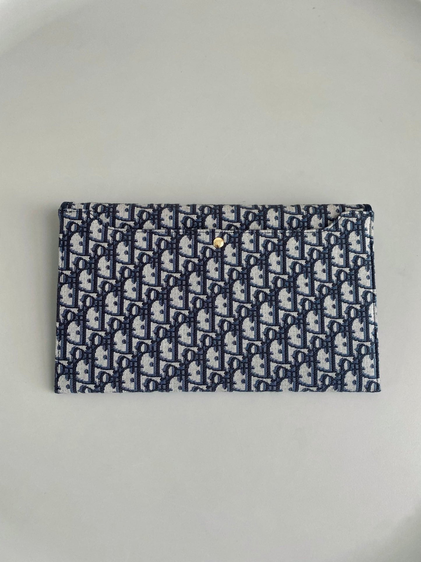 DIOR CD 30 CLUTCH BAG IN BLUE OBLIQUE JACQUARD
