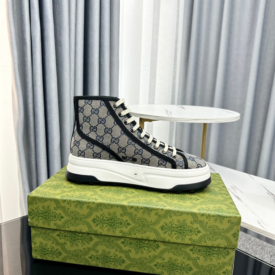 GUCCI HIGH TOP SNEAKER FLATFORM LEAD CANVAS