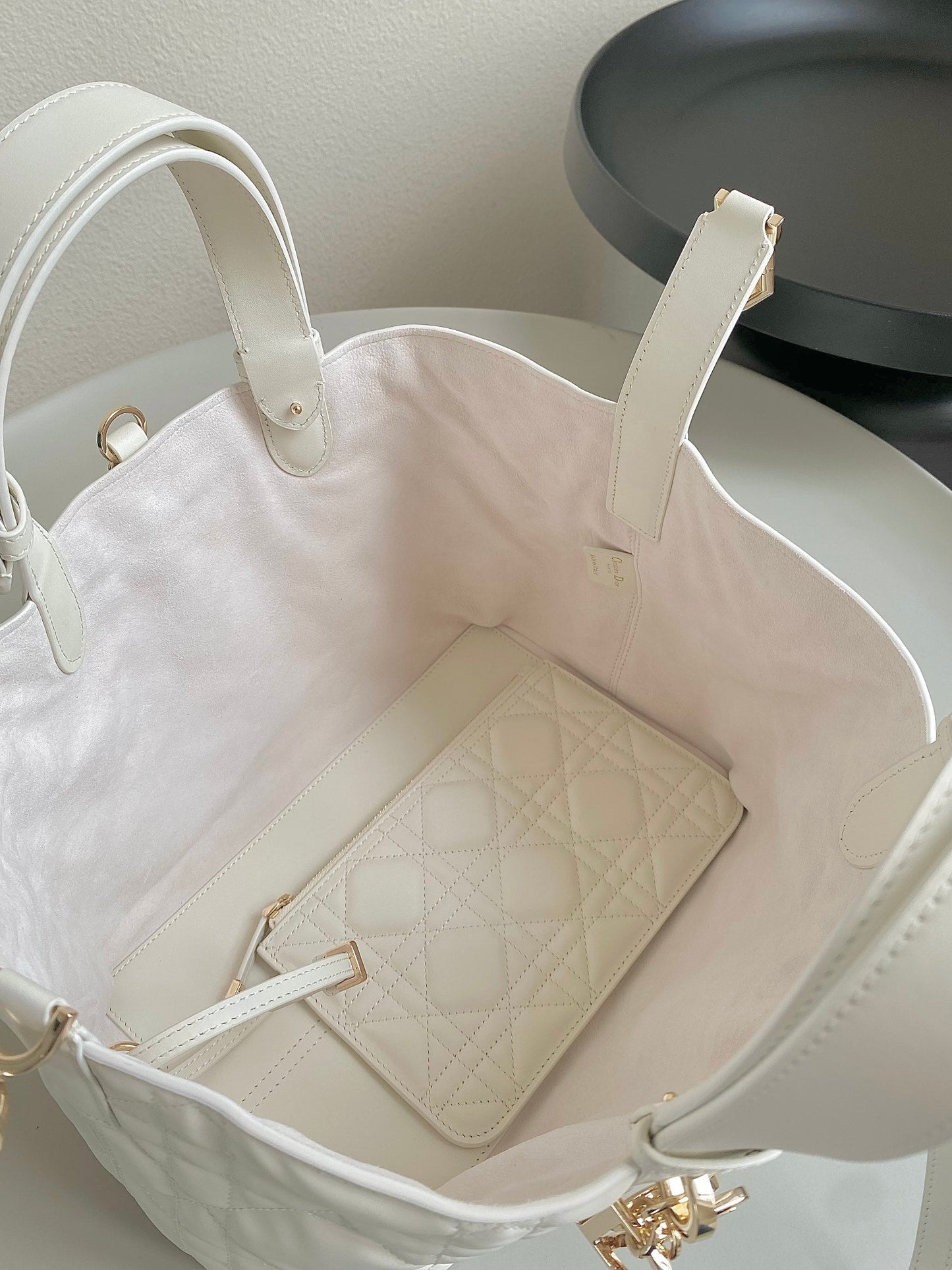 DIOR TOUJOURS 28 BAG IN MILK WHITE LAMBSKIN
