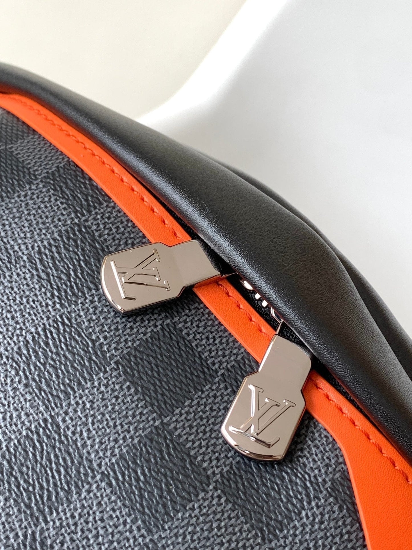 LOUIS VUITTON LV 25S BUMBAG 37 IN BLACK AND ORANGE COATED MONOGRAM CALFSKIN