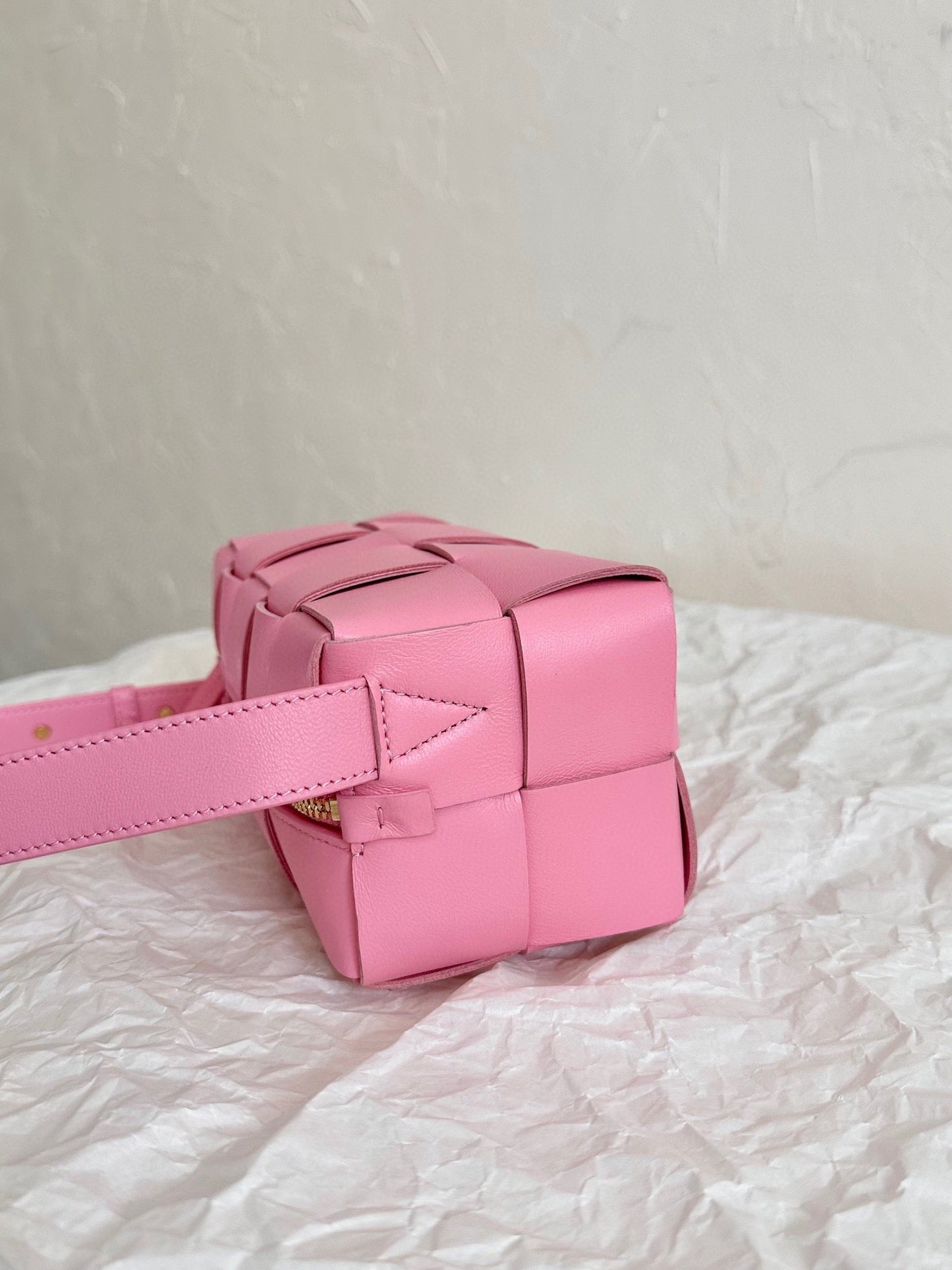 BOTTEGA VENETA CASSETTE 23 IN LIGHT PINK LAMBSKIN