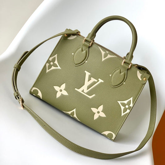 LOUIS VUITTON ONTHEGO PM 25CM GREEN WHITE