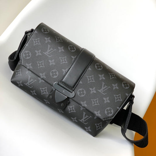 LOUIS VUITTON S-CAPE MESSENGER BAG 28 IN BLACK MONOGRAM ECLIPSE CANVAS