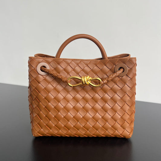 BOTTEGA VENETA MEDIUM ANDIAMO 25 IN BURNT ORANGE LAMBSKIN