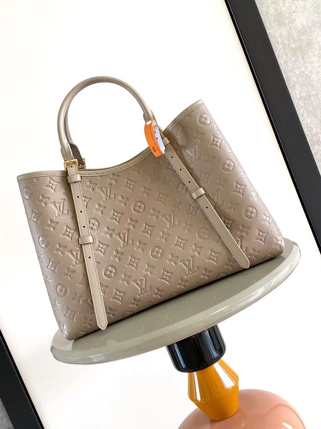 LOUIS VUITTON BABYLONE TOTE MM 39 IN TOURTERELLE MONOGRAM EMPREINTE LEATHER