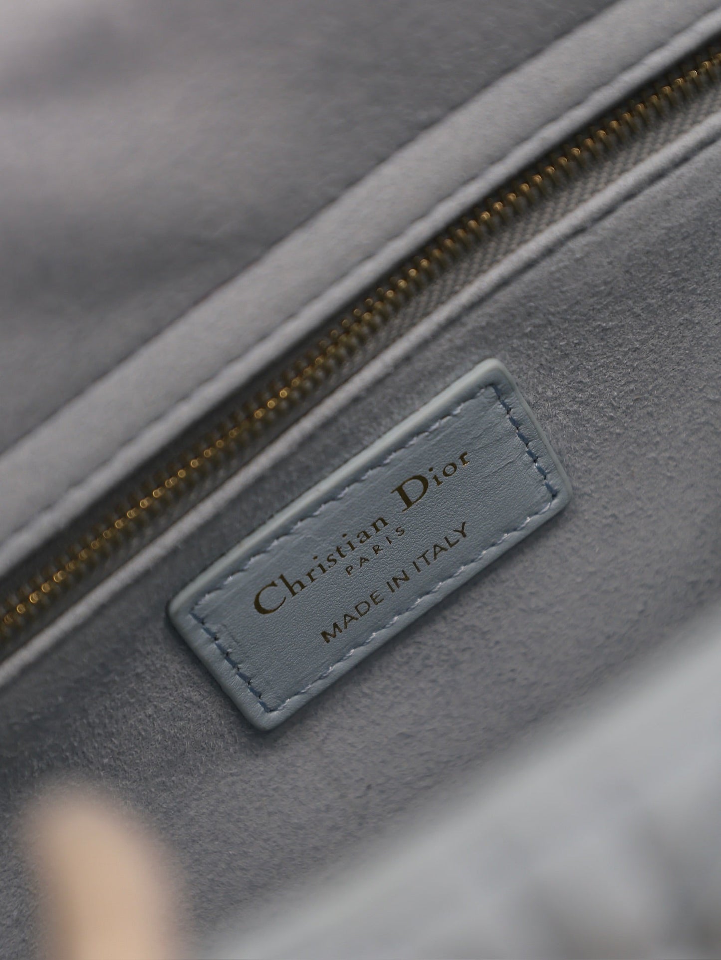 DIOR LADY BAG 24 IN BABY BLUE QUILTED MACROCANNAGE CALFSKIN GREEN STRAP