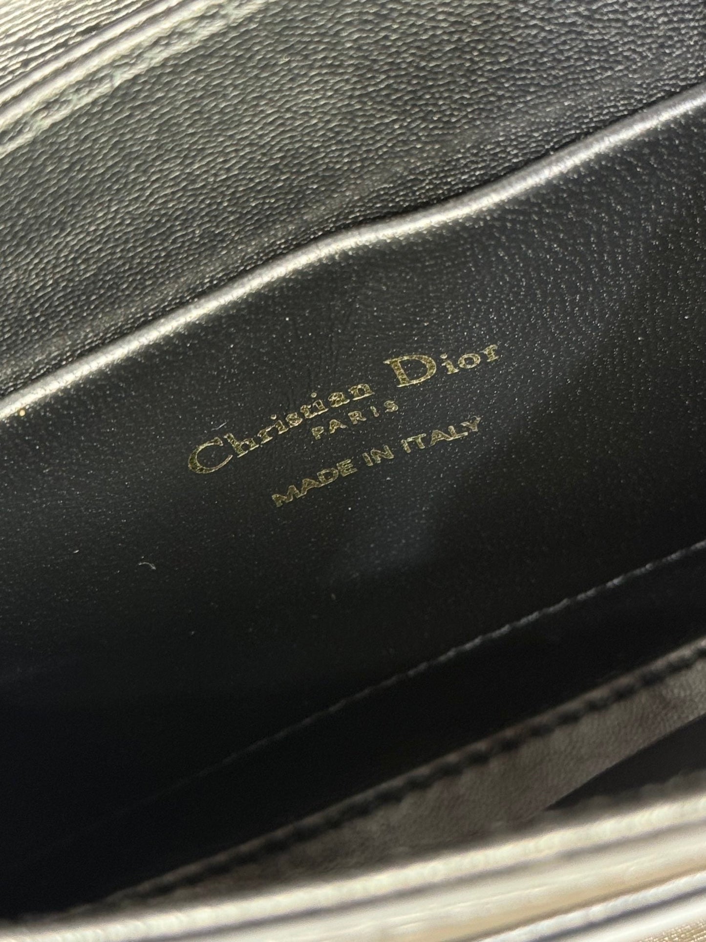 DIOR SMALL 19 MONTAIGNE AVENUE TOP HANDLE BAG BLACK SMOOTH CALFSKIN