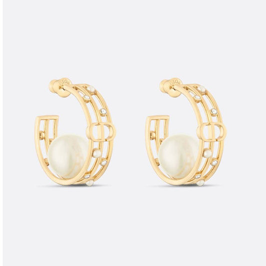 18K Dior D-Backstage Pearl Earrings