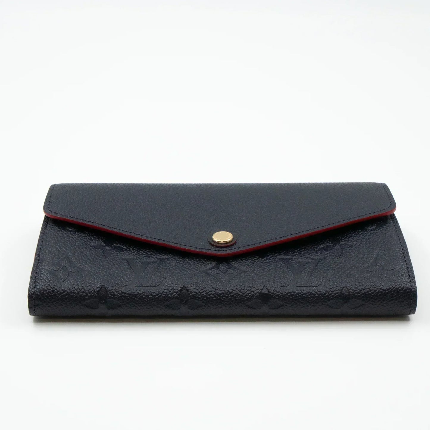 LOUIS VUITTON LV SARAH WALLET MONOGRAM EMPREINTE LEATHER 19CM BLACK RED