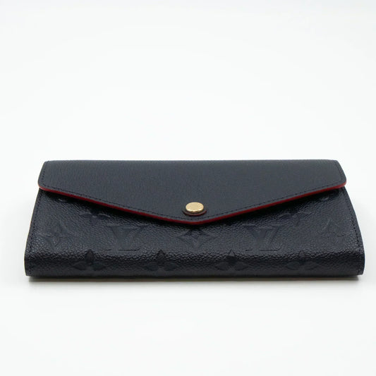 LOUIS VUITTON LV SARAH WALLET MONOGRAM EMPREINTE LEATHER 19CM BLACK RED