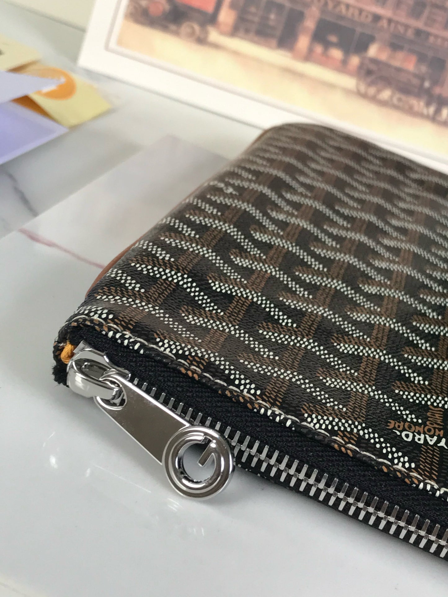 SENAT POCHETTE IN NAVY BLUE GOYARDINE CANVAS