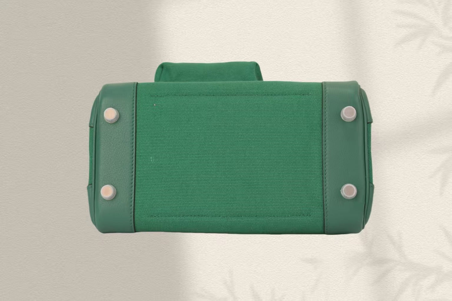 HERMES BIRKIN CARGO 25CM GREEN CANVAS AND LEATHER SILVER HARDWARE