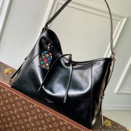 LOUIS VUITTON CARRYALL CARGO DARK 39 IN BLACK LAMBSKIN COLORFUL MONOGRAM TAG