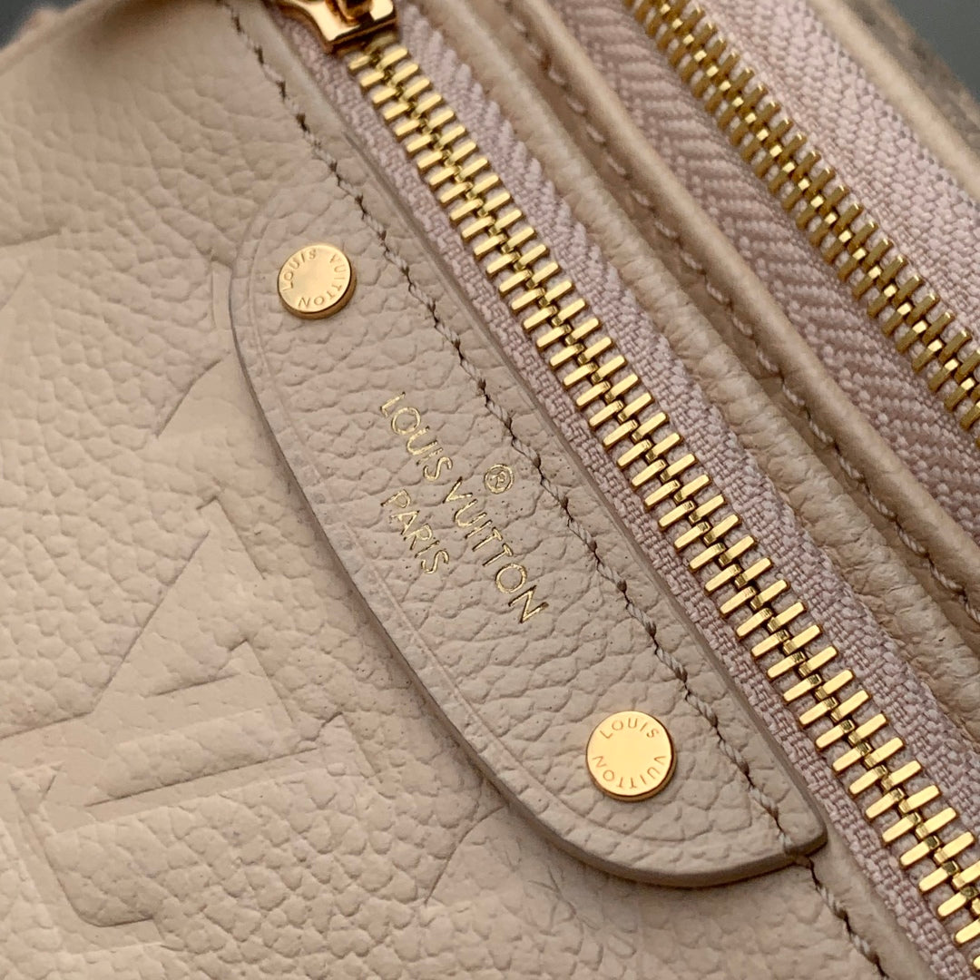LOUIS VUITTON MINI BUMBAG 17 IN NUDE PINK EMBOSSED MONOGRAM EMPREINTE CALFSKIN