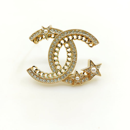 18K  Chanel Star Crtystal Brooch