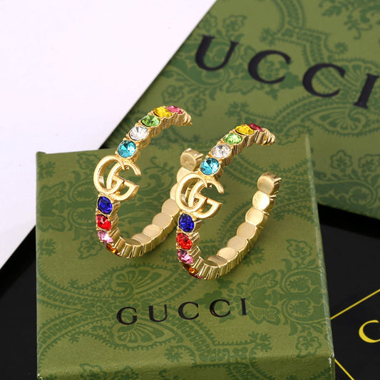 18K Double Gucci Circle Earrings
