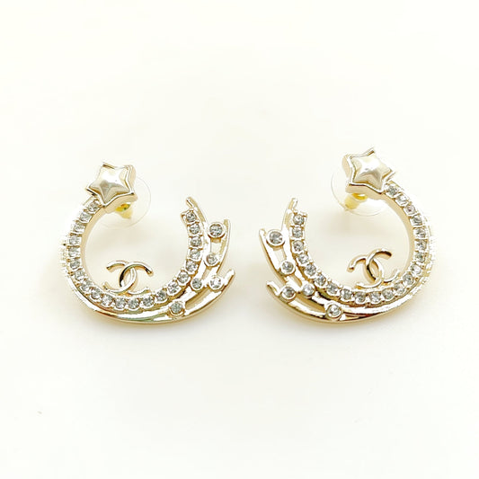18K  Chanel Crystals Earrings