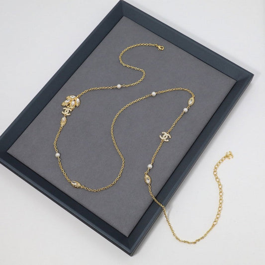 18K  Chanel Vintage Crystal Long Necklace