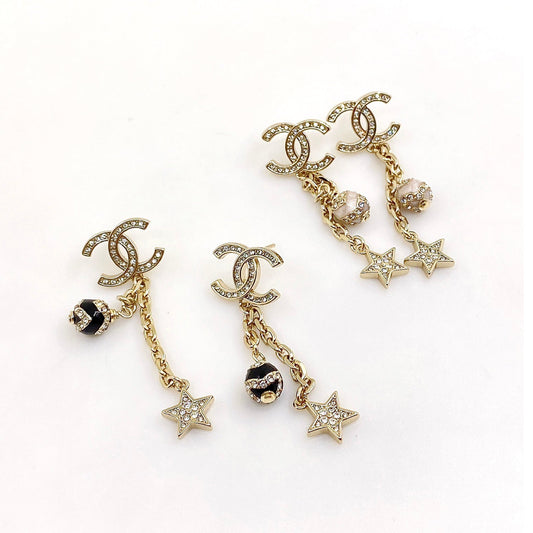 18K  Chanel Star Pearls Earrings