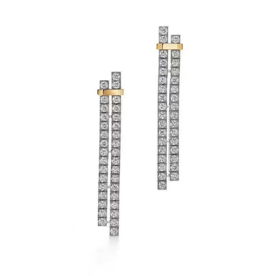 18K Tiffany Edge Drop Earrings