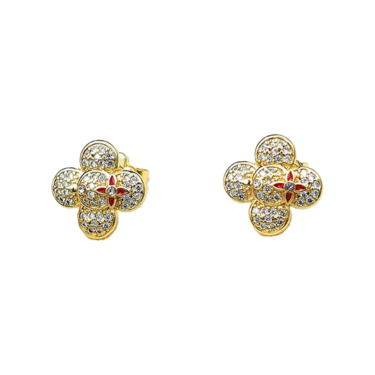 18K Louis Vuitton Vivienne Diamond Earrings
