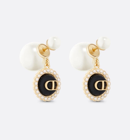 18K Dior Black Pearls Earrings