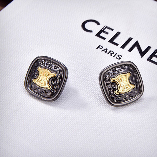 18K Celine Black Gold Earrings