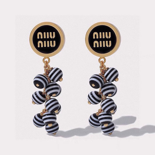 18K Miu Blue & Pink Ball Earrings