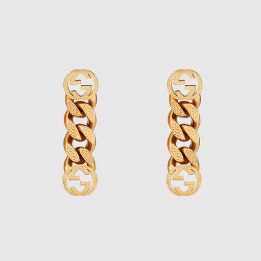 18K Double Gucci Chain Earrings