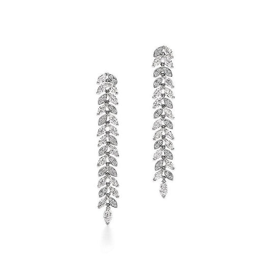 18K Tiffany Victoria Diamond Vine Drop Earrings
