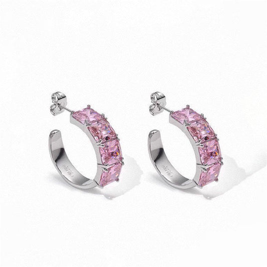 18K Celine Pink Crystal Earrings