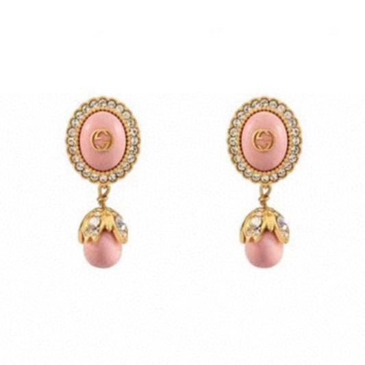 18K Double Gucci Pearl Earrings