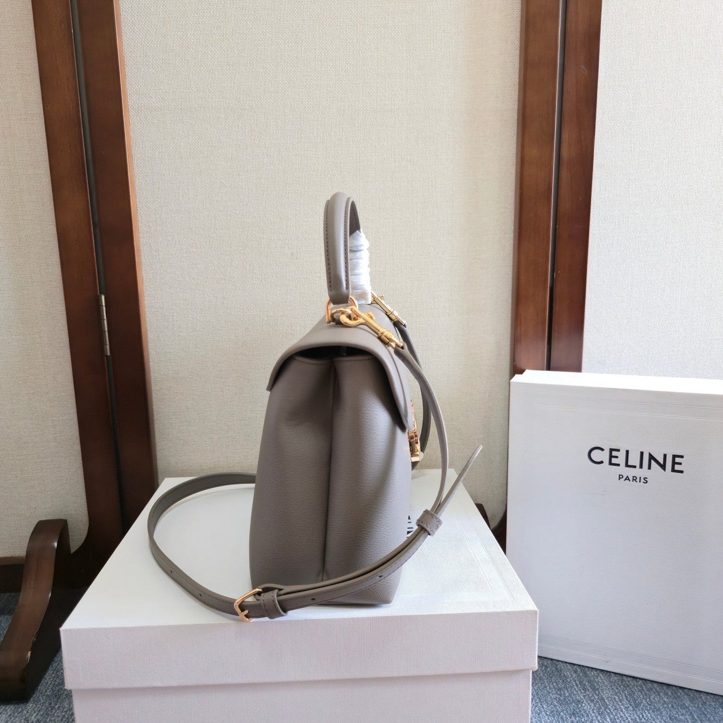 CELINE NINO TEEN MEDIUM 25 BAG IN GREY CALFSKIN