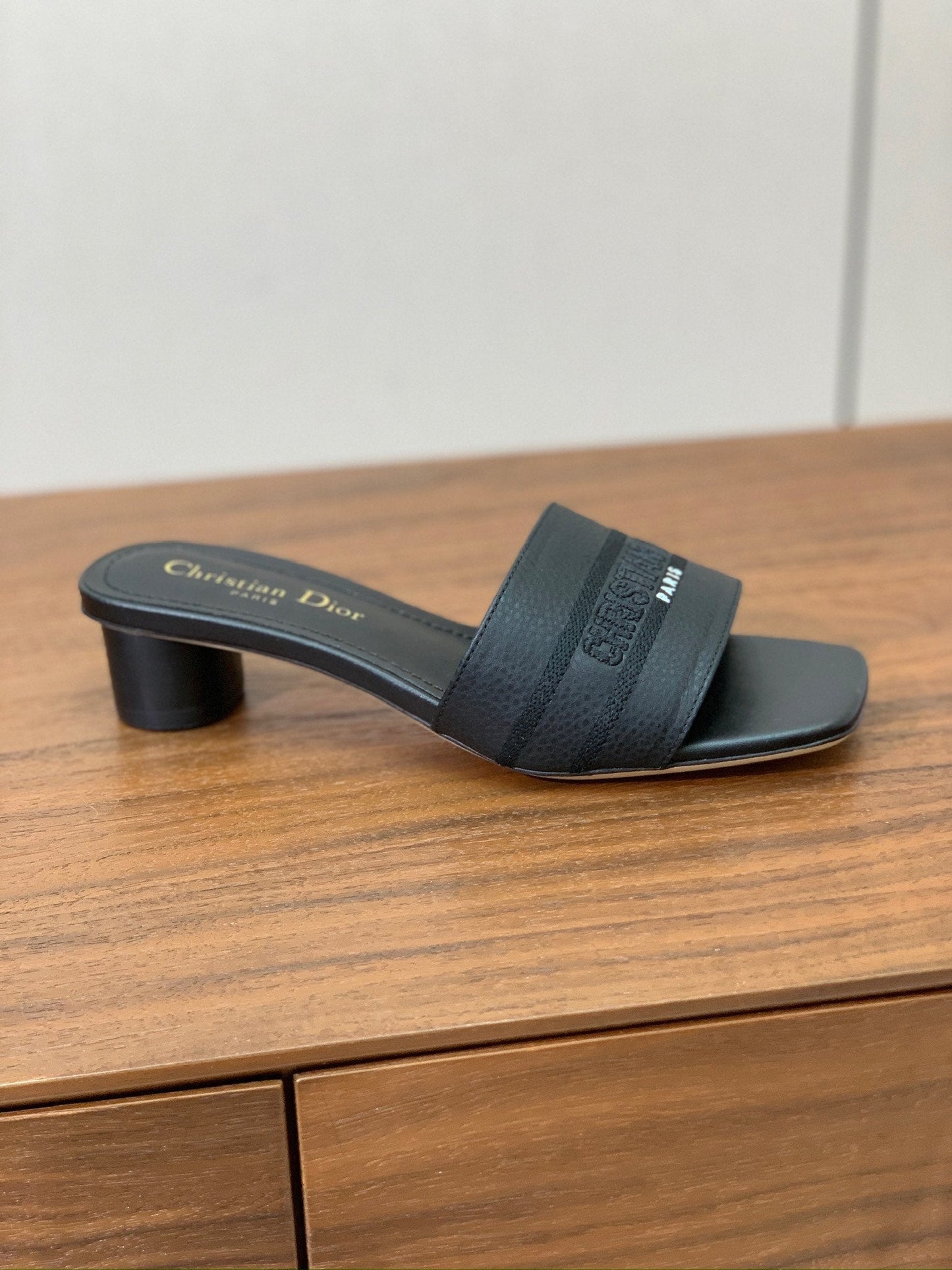 DIOR 25S HIGH-HEEL SANDALS 40 MM IN BLACK CALFSKIN