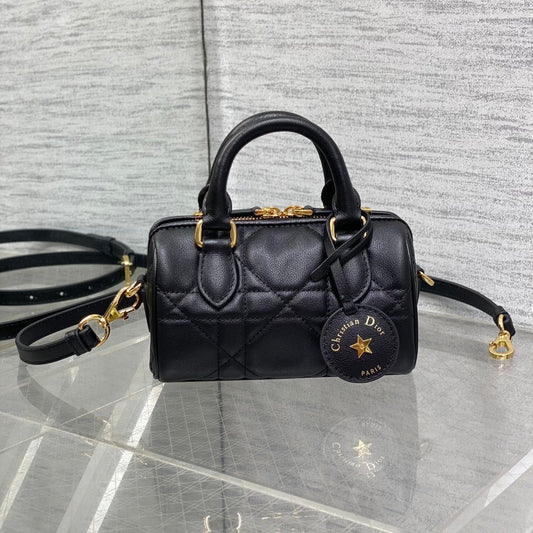 DIOR GROOVE MINI 17 BAG IN BLACK LAMBSKIN
