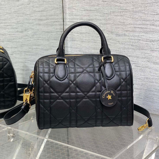 DIOR GROOVE 25 BAG IN BLACK LAMBSKIN