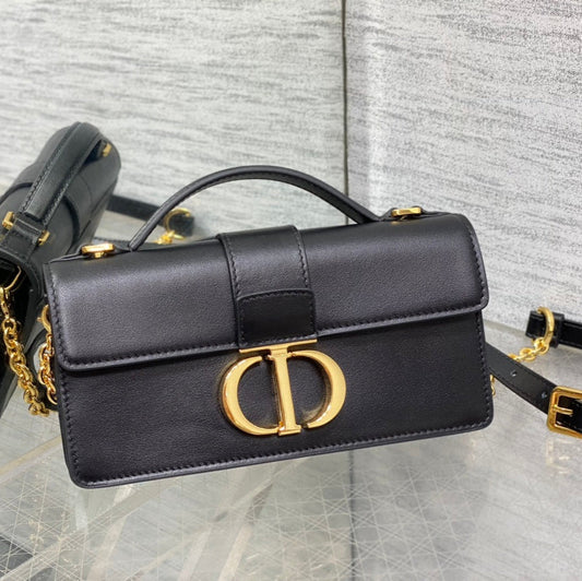 DIOR MISS MONTAIGNE MINI BAG IN BLACK SHINY SMOOTH CALFSKIN