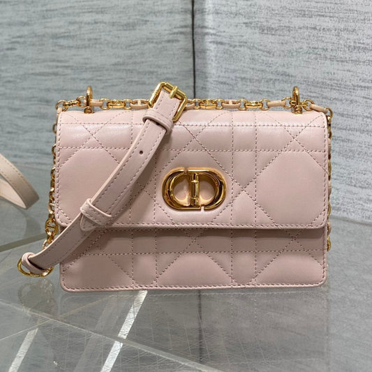 DIOR MISS CARO MINI 17 BAG IN LEMONADE PINK MACROCANNAGE LAMBSKIN