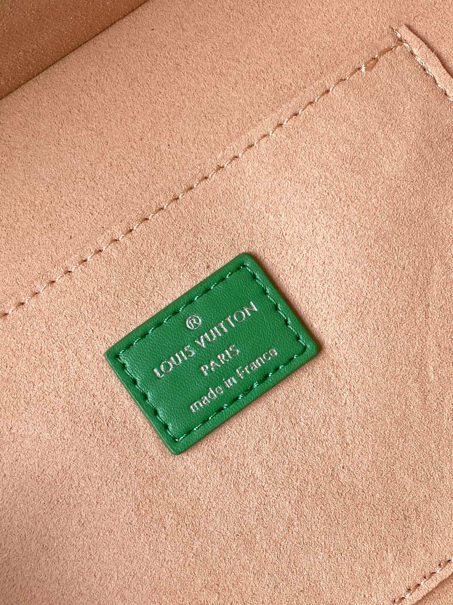LOUIS VUITTON SHOPPER BAG 23 IN GREEN YELLOW CALFSKIN EMBROIDERED LOGO