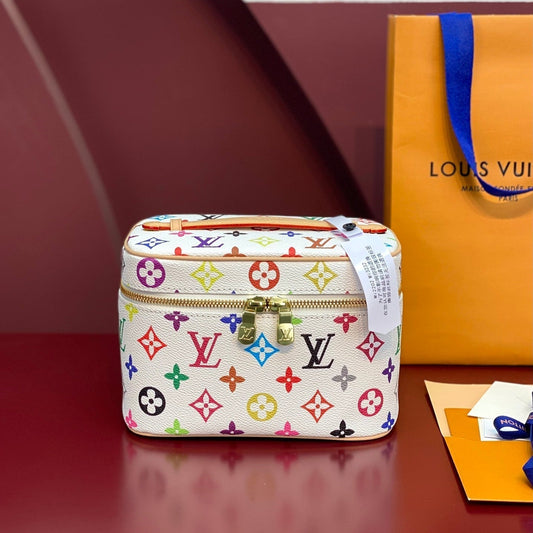 LOUIS VUITTON NICE BB 20 IN MULTICOLOR MONOGRAM CANVAS GOLD ZIPPER
