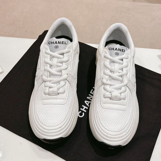 CHANEL Women's White Sneaker Breathable mesh